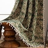 Photo Gallery ustide tenda rustica vintage in cotone e lino, 1 pannello con nappe, per camera da letto e soggiorno, 150 x 160 cm Photo Gallery ustide tenda rustica vintage in cotone e lino, 1 pannello con nappe, per camera da letto e soggiorno, 150 x 160 cm