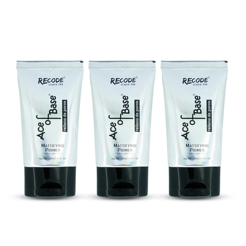Recode Ace of Base Mattifying Primer for Face Makeup | 3x30ml | Applicable on Oily & Dry Skin | Blurs Fine Lines, Wrinkles & Pores-picture-17