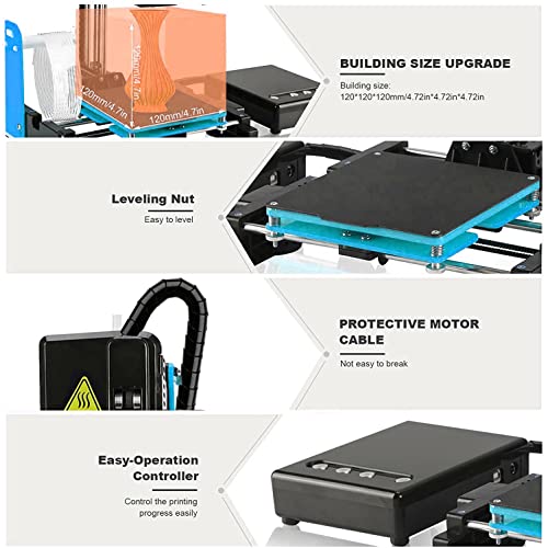 Easythreed X1 FDM Mini-3D-Drucker für Kinder und Anfänger, geräuscharmes, leises Motherboard, abnehmbare Bauplatte, kleine 3D-Druckmaschine, schnelle Erwärmung mit Test-PLA-Filament - Image 4
