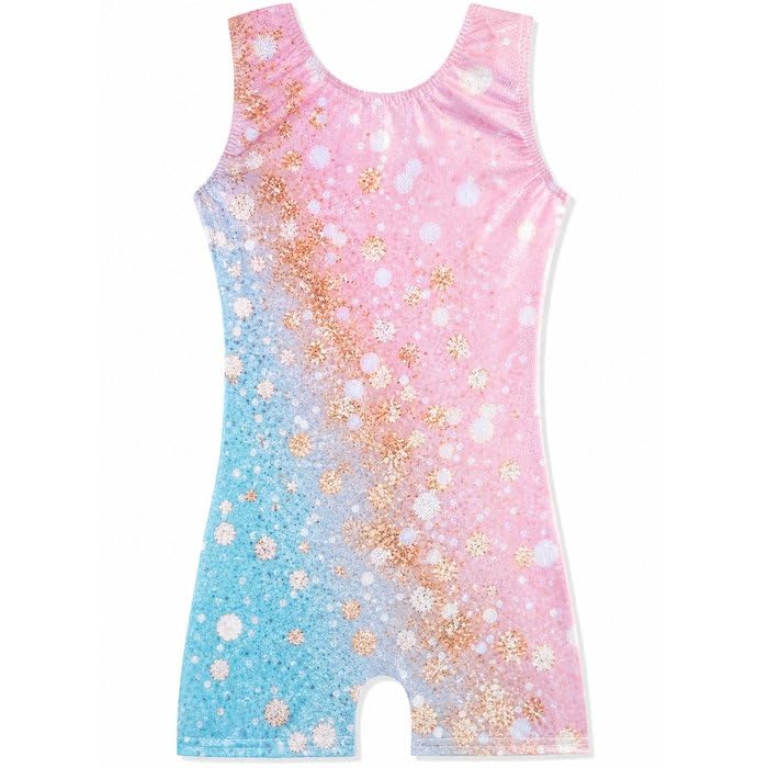 HOZIY Gymnastics Leotards for Girls Unicorn Aurora Rainbow Mermaid Dinosaur Cupcake Sparkle Biketard Toddlers Kids Children
