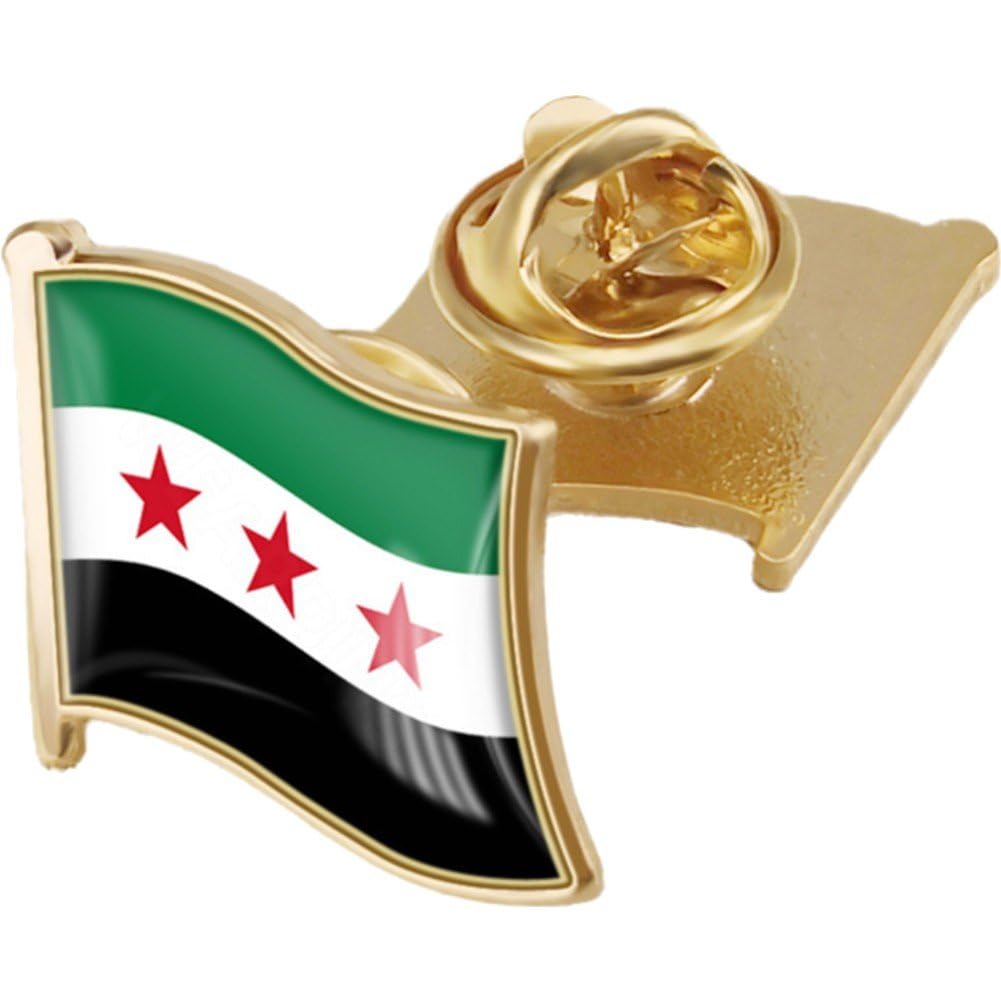 Hrippy Syria Map Flag Souvenir Pin Syrian Flag Brooch Pins National Emblem Badges Lapel Pins Country Flag Pin Badge for Hat