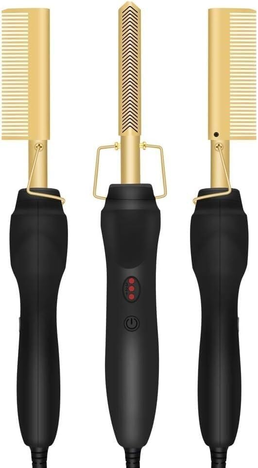 Plancha Rizadora y Peine Caliente para Cabello, Uso en Seco y Mojado, Plancha Profesional con Panel de Aleación miniatura 4