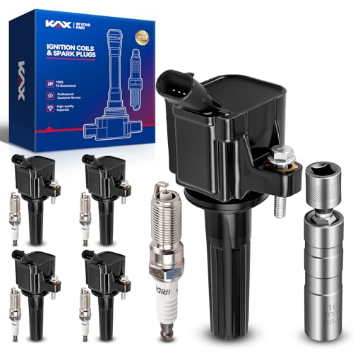 Image of KAX 5 Ignition Coils & 5 Spark Plugs Set for Chevy Trailblazer, Colorado