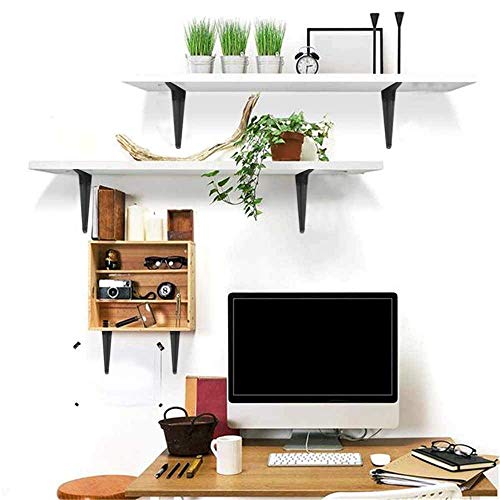 20 Pack Shelf Brackets 6 X 5 Inch, Heavy Duty Black Metal Floating Shelf Bracket, Rustic Farmhouse Decorative Iron L Bracket, J Brackets Wall Angel Corner Brace For Wood Shelves #TOP4