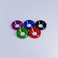 Vista 4 de [60 piezas] Arandelas avellanadas de acabado M3, aleación de aluminio anodizado, arandelas de cabeza/juntas/arandelas de copa para tornillo Negro