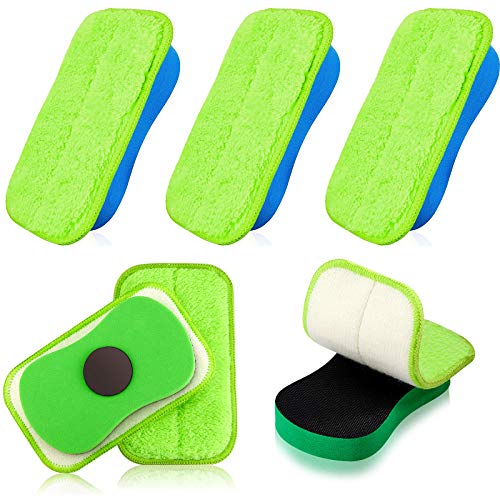 6 Pieces Microfiber Chalk Eraser Washable Chalkboard Eraser Dry Erase Whiteboard Eraser Magnetic Reusable Chalk Eraser for Chalk, Markers, Classroom, Home and Office