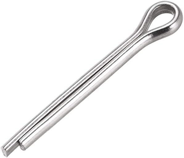 sourcing map Split Cotter Pin - 5mm x 40mm 304 Stainless Steel 2-Prongs Silver Tone Fastener Clip Key 15Pcs