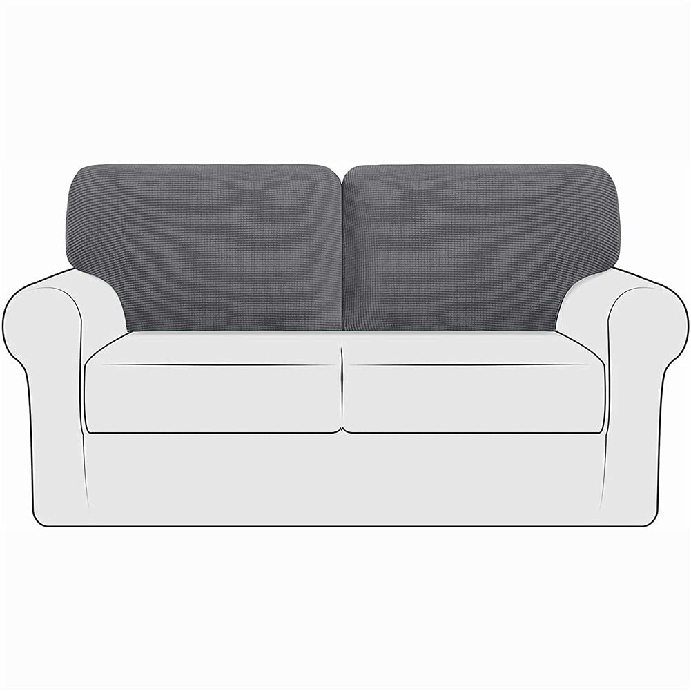 Housse de coussin en T extensible antidérapante en polaire jacquard avec cordon