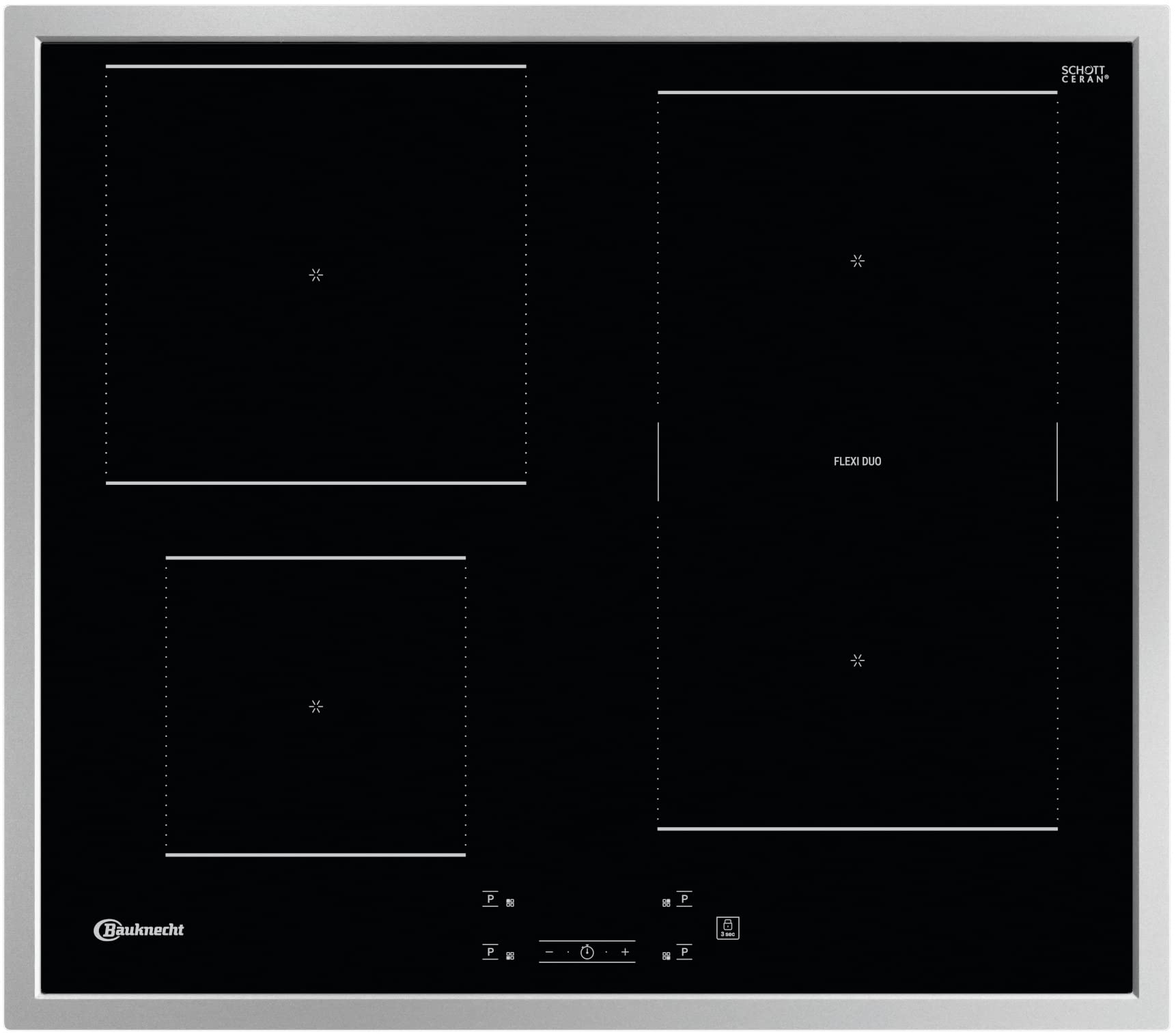 Bauknecht HEKO F300 Herd-Kochfeld-Kombination - Induktion, 65L Heißluftbackofen, 15 Funktionen, 60cm