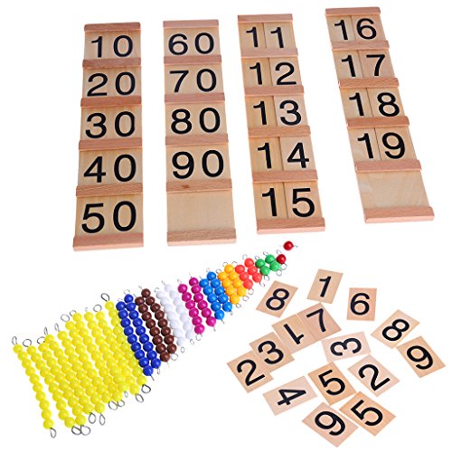 Mentin Montessori matériel Bois Cartes de Nombre Montessori matériel mathématique Nombre Cartes Intelligence bâton Preschool Educational Outils avec boîte