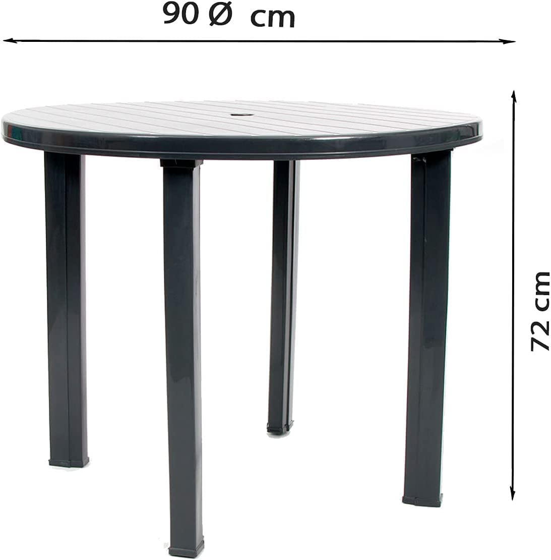 CREVICOSTA QUALITY MARK MARCAS DE CALIDAD - Conjunto Mesa Viana Redonda + 4 sillas Caribe de Resina (Antracita)