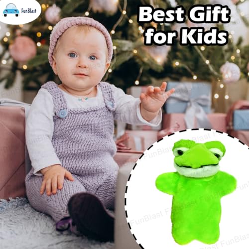 Image of FunBlast Plush Hand Puppets for Kids - Animals Hand Puppet Toys, Soft Hand Puppets for Kids, Story Telling Puppet for Kids, Hand Puppet Toy, Fun Play Learning Toys (Frog)