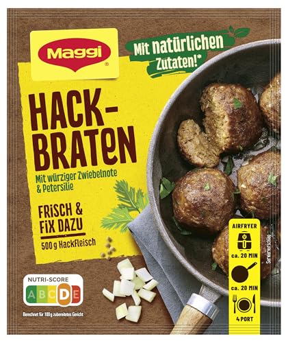 MAGGI Fix für Hackbraten, Würzmischung, mit natürlichen Zutaten*, für 4 Portionen (1 x 70g Packung)