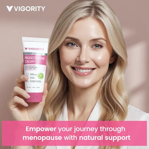 Vigority Progesterone Cream for Women - Natural Bioidentical Progesterone Cream for Hormone Balance - Natural Menopause Support for Hot Flashes Night Sweats