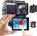 Produktbild Generisch Action Cam 4K, 20MP 50FPS Wi-Fi 40M Unterwasser Camcorder mit 2" IPS-Touchscreen, 170° Ultra HD Weitwinkelobjektiv, Fernbedienung, 2 wiederaufladbare Batterien, Zubehörkit