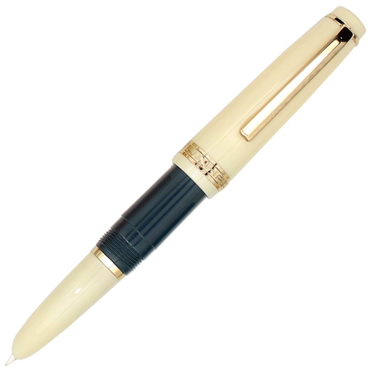 Gullor Mini Fountain Pen Gold Trim, Acrylic Pocket Pen, Dark Green, Hidden Extra Fine Nib (0.38 mm)