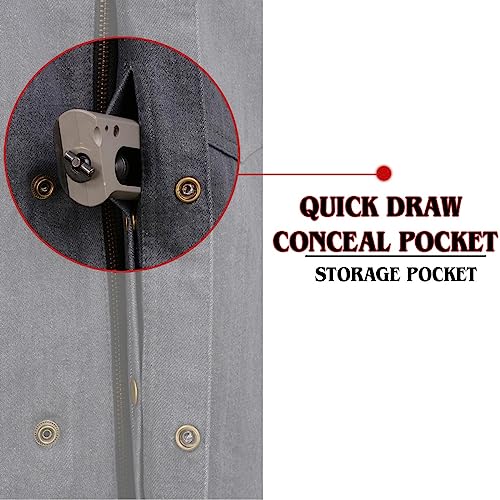 Milwaukee Leather MDM3005 Men's Brute Grey Denim w/Black Perforated Leather Club Style Vest w/Hidden Dual Closure3