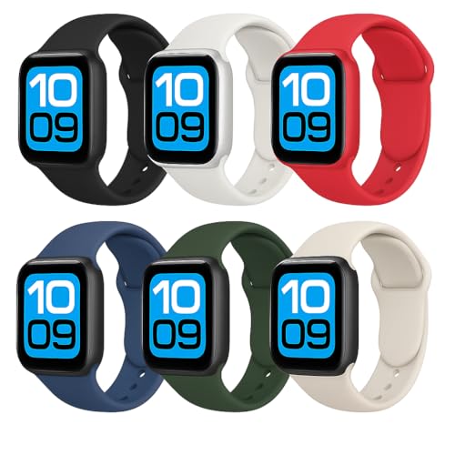 Image of MINX Soft Silicone Strap Compatible with Apple Watch 38mm /40mm /41mm /42mm /44mm /45mm /46mm /49mm Series 1-11 & Ultra | Durable, Adjustable & Comfortable | Combo Pack
