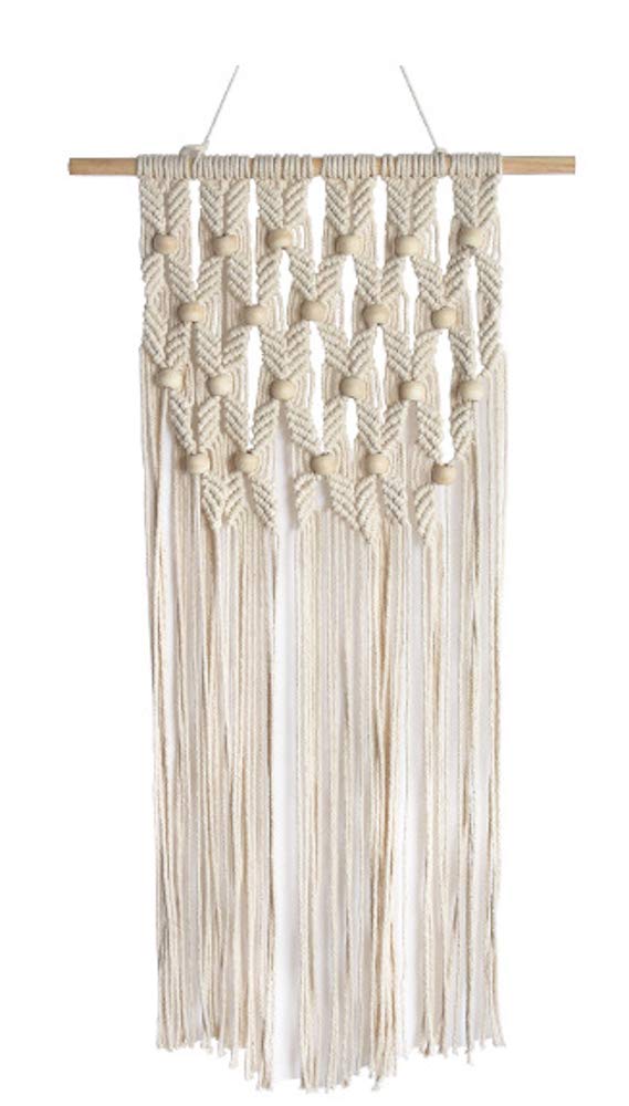 FLORAVOGUEMacrame Wall Hanging Tapestry- Indoor Boho Chic Bohemian Home Decor Wall Art for Home Room, 16" W x 31" L