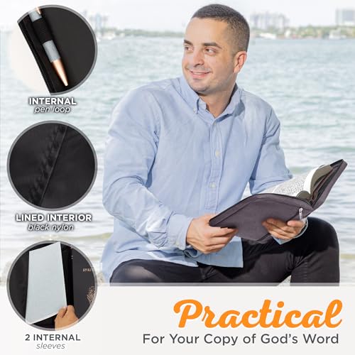 Image of Christian Art Gifts Men & Women's Polyester Bible Cover with Jesus Fish