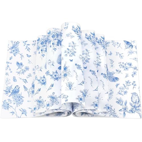 Feifeiya 200 Pcs Floral Wax Paper Sheet for Food...