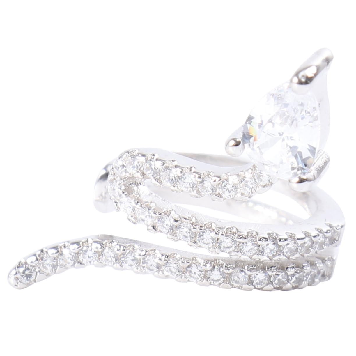 1pc kein durchdringender Strass Schlangendesign Ohrringschstene Elegante Clipschmuck Frauen für Hochzeiten und Partys Ohr