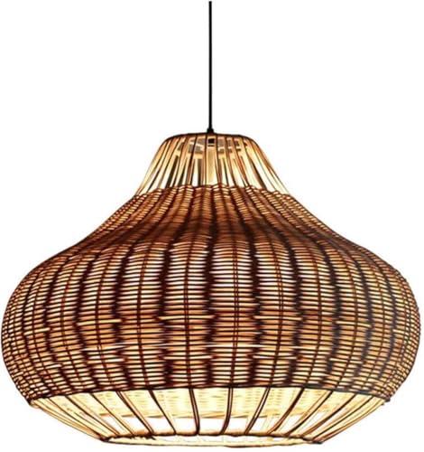 Éclairage suspendu en bois tissé luminaire osier naturel E27 40 cm