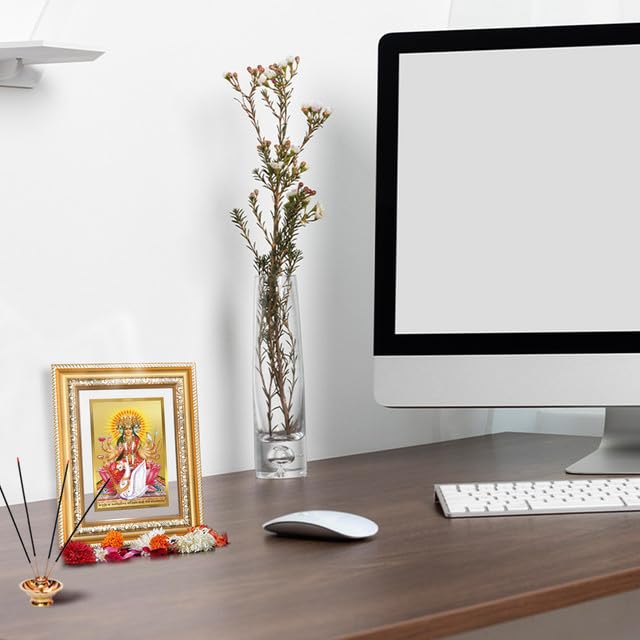 Image of DIVINITI Goddess Gayatri 24K Gold Plated Foil Wall and Tabletop Photo Frame for Home Decor, Puja Room, Living Room, Office, Luxury Gifting | DG Frame 112 S2 (21.5x17.5 CM)