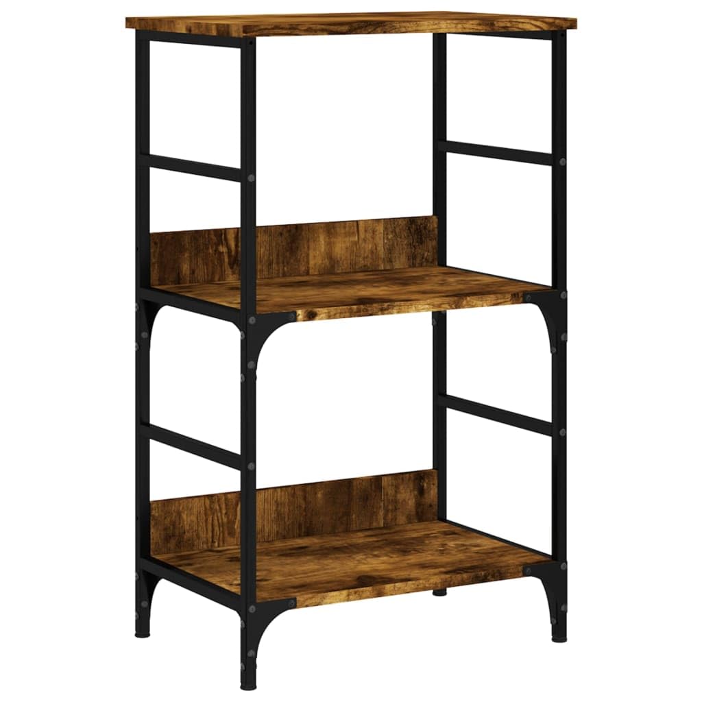 vidaXL Bücherregal, Bücherschrank mit 2 Fächern, Regal mit verstellbaren Beinen, Standregal Aktenregal für Wohnzimmer Büro, Räuchereiche Holzwerkstoff