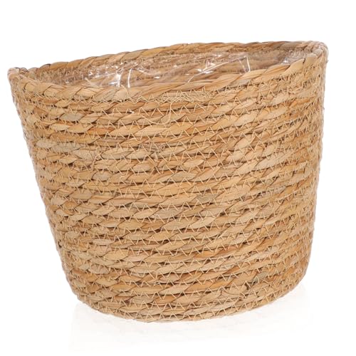BESPORTBLE Cesta Tejida Para Flores Decorativa Interior Maceta Tejida De Mediana Adecuado Para Plantas De Interior Cestas Almacenamiento Duraderas