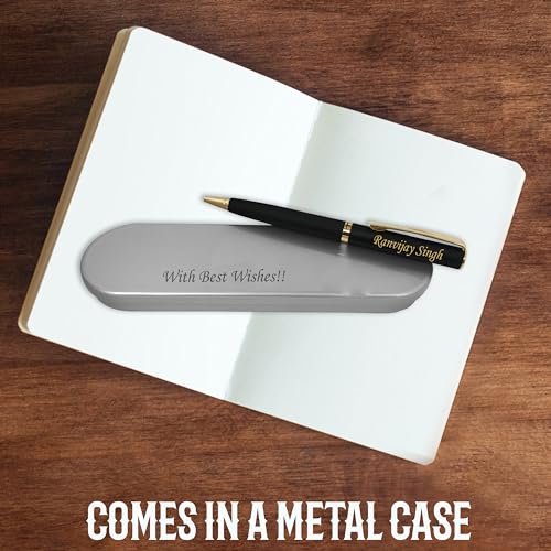 Image of SAVRI Personalized Pen And Metal Storage Gift Case With Name | Message For Father's Day | Mother's Day Gift | Present For Any Special Occasion, Blue