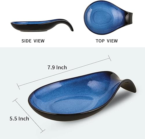 Miniatura 2 de Nihow Soporte de cuchara de cerámica soporte de cuchara de 5.5 pulgadas para encimera de cocinaencimeraestufa - Soporte estable y resistente al