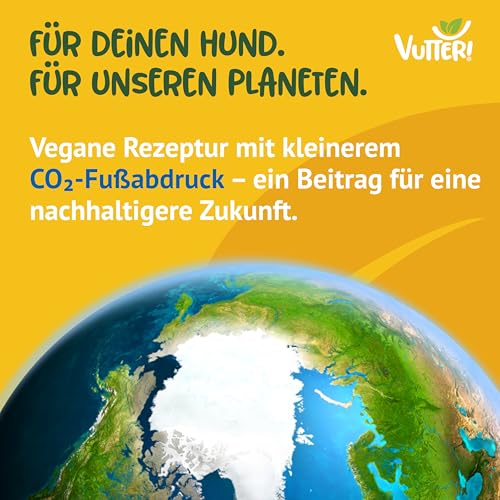VUTTER Nassfutter Wie Wild, 12x400 g: Hundefutter Vegan - Alleinfutter für Hunde - Fleischähnlich für hohe Akzeptanz - Sojaprotein für Muskeln, Zink für Haut & Fell, Kalzium für Zähne & Knochen
