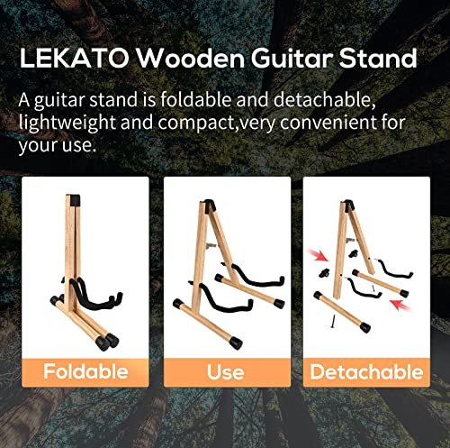 LEKATO Support de guitare classique/acoustique en bois dur – Support de sol – avec rembourrage en mousse pour basse, violoncelle, ukulélé - Les Beatles, Paul McCartney, John Lennon, RIngo Starr, George Harrison LEKATO Support de guitare classique/acoustique en bois dur - Support de sol - avec rembourrage en mousse pour basse, violoncelle, ukulélé – Image 7