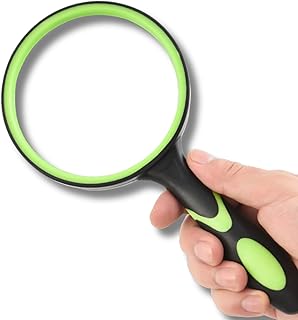 [読書・手芸・細かい作業に最適] 手持ちルーペ 5倍 レンズ径 110mm 大型 拡大鏡 虫眼鏡 拡大レンズ 読書 絵画 新聞 地図 精密機械の修理 骨董品鑑賞 見やすい 携帯便利