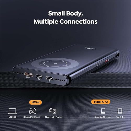 YABER Pico T1 Mini Pocket Projector with WiFi and Bluetooth, with Power Bank 0.52" Ultra-Thin, 1080P Support Built-in Speaker, Compatible w... - Image 3