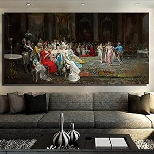 Klassieke Europese rechtbank banket Canvas Schilderij Europese rechtbank banket Muur Poters En Prints Home Decor 19.6 “x39.4″(50x100cm) Geen frame