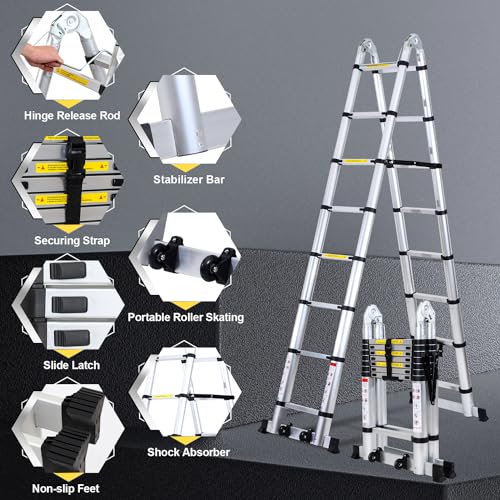 Teleskopleiter 5m Tubiaz Aluminium mit 2.5m + 2.5m Ausziehfunktion