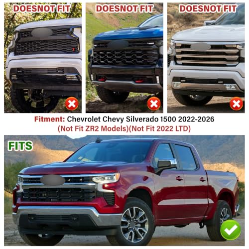 Image of License Plate Bracket for Chevrolet Chevy Silverado 1500 2022 2023 2024 2025 2026 (Not Fit ZR2 Models)(Not Fit 2022 LTD), Front Bumper License Plate Holder Replacement Frame Black Mount