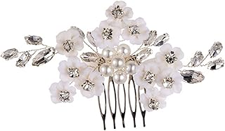 Parliky Pente De Noiva Pérola Headpiece Casamento Para Noiva Grampo De Cabelo De Casamento Decoração De Cabelo De Casamento Pentes De Cabelo Pentes De Cabelo Pérola Pentes Acessórios De