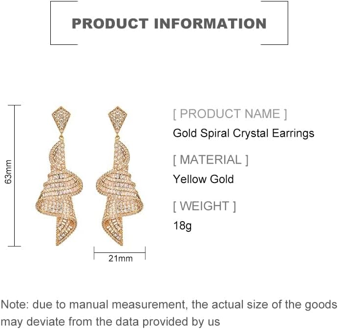 14K Gold Spiral Crystal Drop Earrings for Women,Sparkling Irregular Geometric Moissanite Long Dangle Earrings,Luxury Jewelry Gift for Her - Image 2