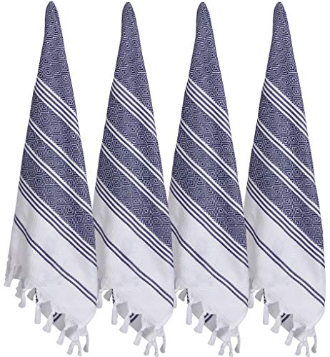 (Set of 4) Turkish Cotton Hand Face Head Gym Yoga Towel Set Wash