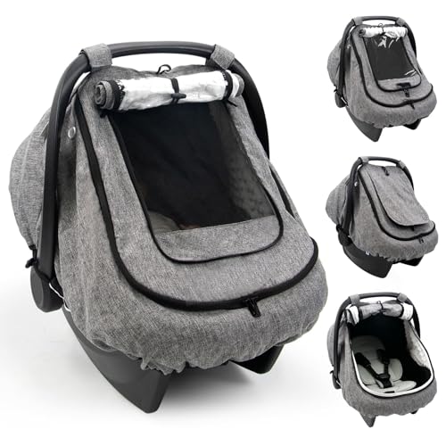 Waterproof Baby Car Seat Cover Canopy - Gray