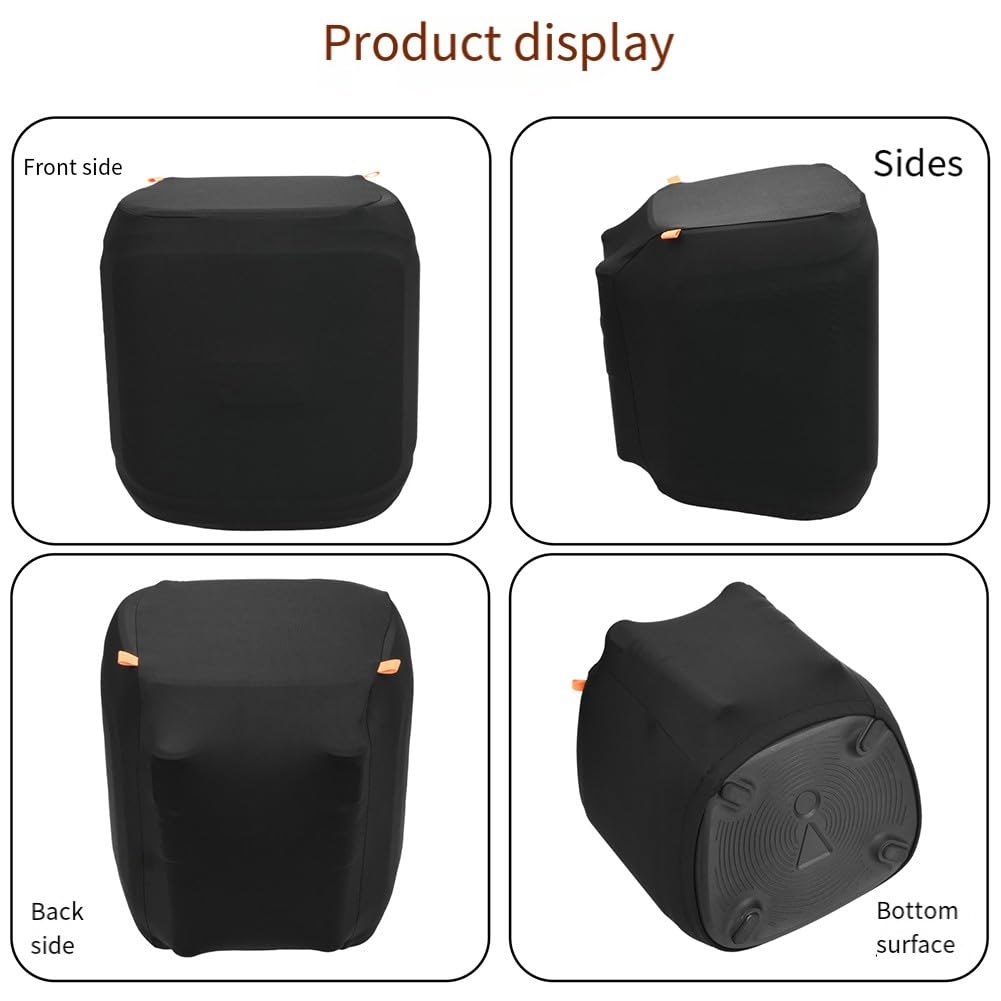 Housse anti-poussière pour enceinte JBL PartyBox Encore 2, étui de protection en nylon extensible avec bande inférieure élastique et crochets d'accès, noir