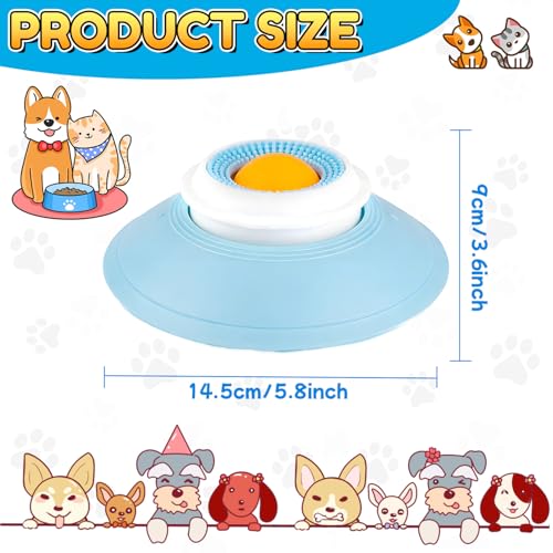 Futternapf Hund Katze, Hundenapf Schleckmatte Slow Food mit Schleckball, Leckmatte mit Saugnäpfen, Haustier Interaktives Spielzeug Geschenk, Futterausgabe für Gelangweilte Welpen Katzen