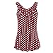 Produktbild SHOBDW Große Größen Damen Oberteile Frauen Halfter ärmellose Tupfen gedruckte Bluse T Shirt Damen V Ausschnitt Loose Weste Shirts