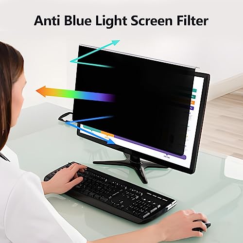 Image of 【10-Pack】 32 Inch Hanging Computer Privacy Screen | Anti-Spy | Blue Light | No Adhesive | Protects Confidential Data | Easy to Hang | Reusable | Scratch Resistant