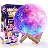 Paint Your Own Moon Lamp Kit, Cool Presents DIY 3D Space Moon Night Light, Art Supplies Arts and Crafts Kit for Kids Ages 8-12, Birthday Gifts for Girls Boys Ages 6 7 8 9 10 11 12+