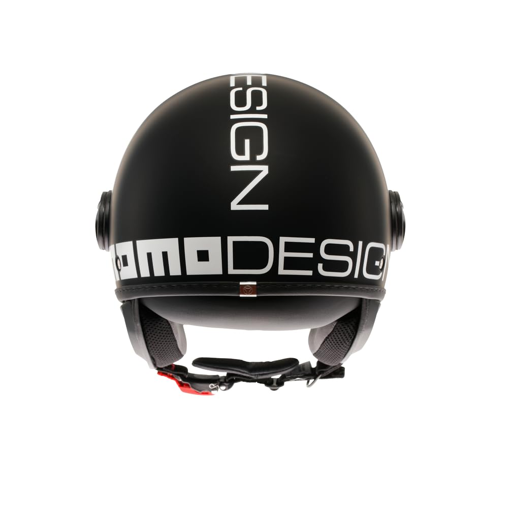 MOMO Design - FGTR CLASSIC E2206, Casco Moto Jet, Casco Jet Omologato ECE, Casco Jet Aperto Scooter, Uomo e Donna, Leggero con Visiera, Nero/Bianco opaco, L