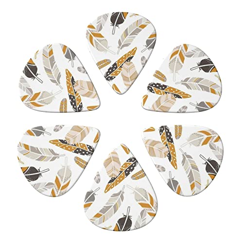 FUCVNPZ Lot de 6 médiators en celluloïd, plumes rétro colorées, légères, moyennes et lourdes pour guitares acoustiques… - Les Beatles, Paul McCartney, John Lennon, RIngo Starr, George Harrison FUCVNPZ Lot de 6 médiators en celluloïd, plumes rétro colorées, légères, moyennes et lourdes pour guitares acoustiques… – Image 3